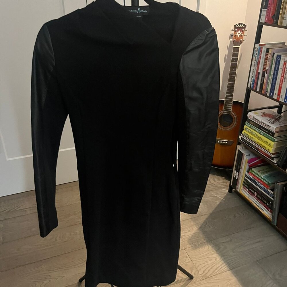 Guess by Marciano Size 4 Black Long-Sleeve Dress